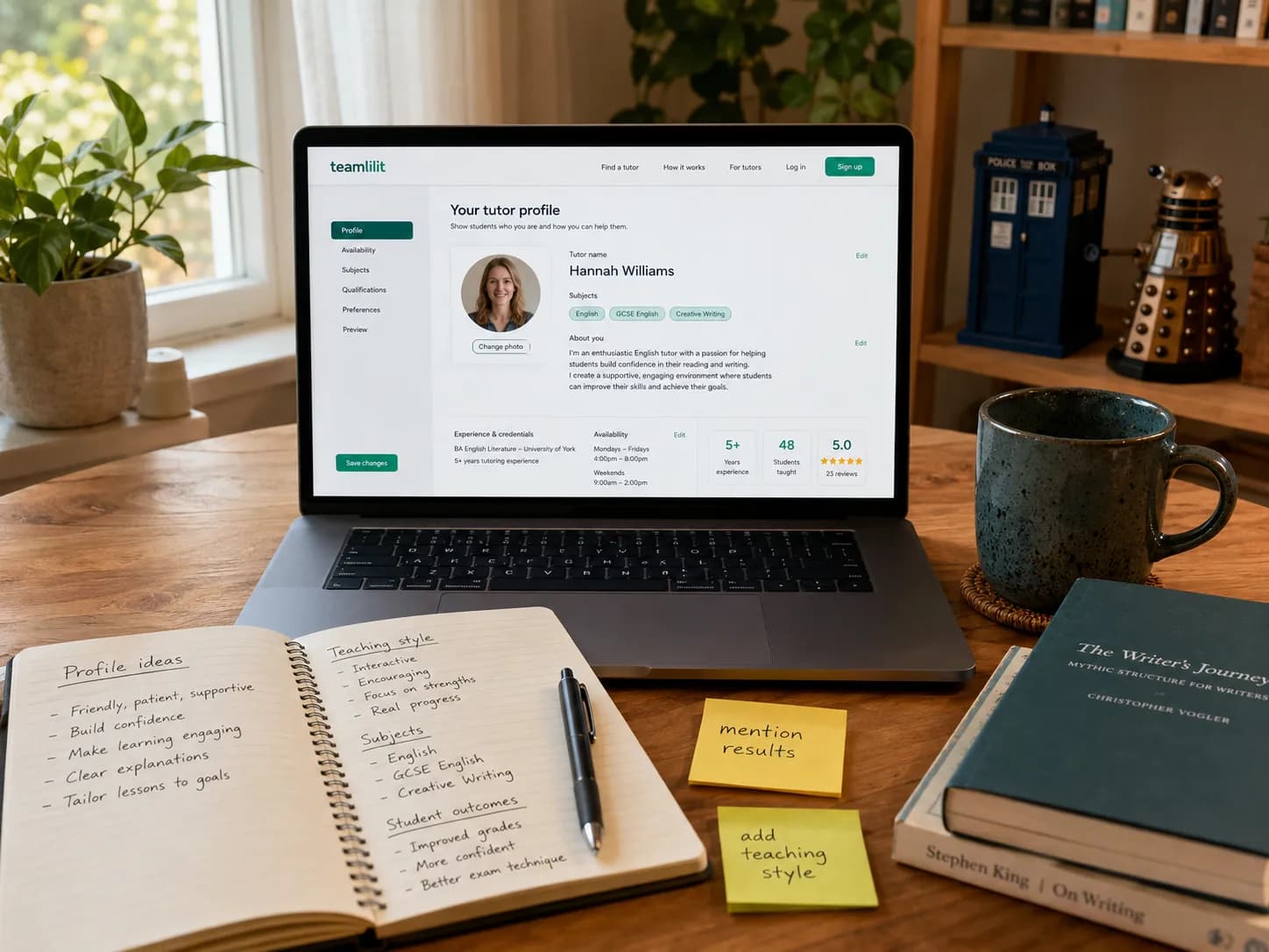 A private tutor's profile page that turns readers into booked lessons